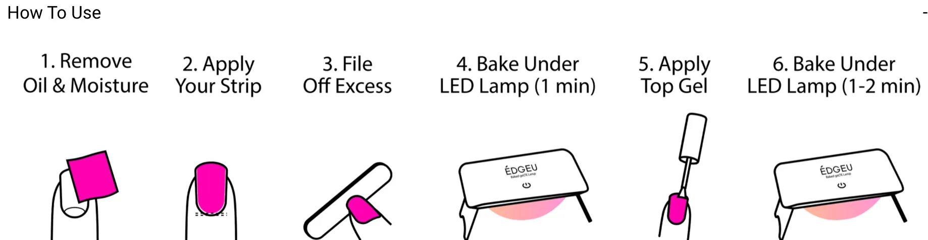 EDGEU Baked Gel Fingernail Stickers (Ruby Red Shell)
