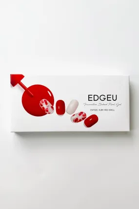 EDGEU Baked Gel Fingernail Stickers (Ruby Red Shell)