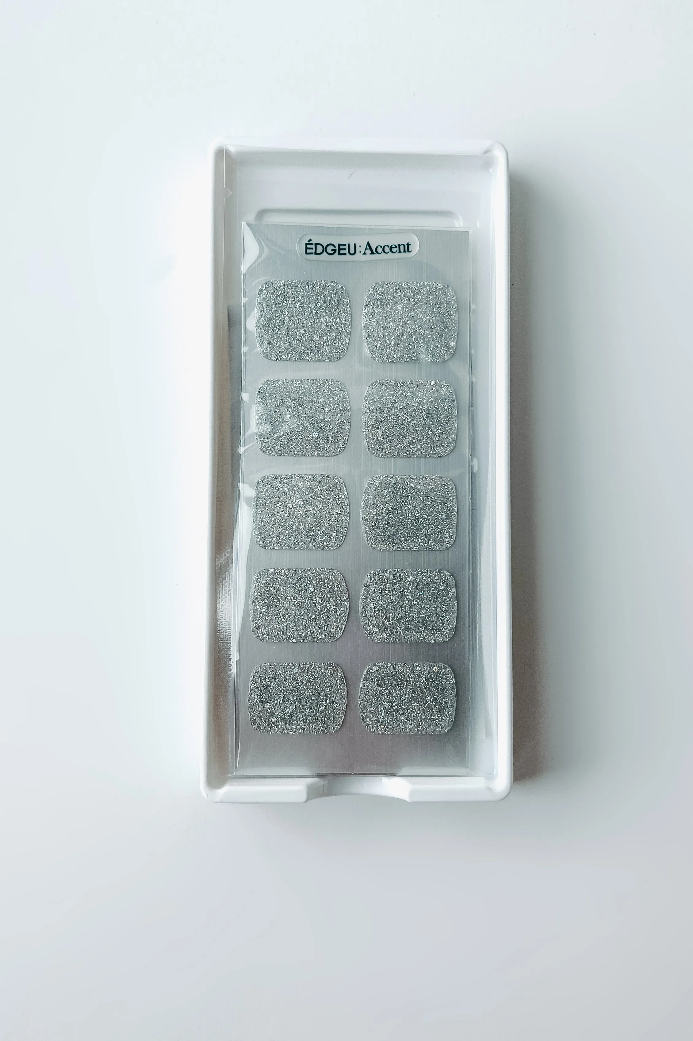 EDGEU Baked Gel Toe Nail Stickers (Silver Flash)