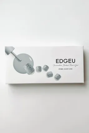 EDGEU Baked Gel Toe Nail Stickers (Silver Flash)
