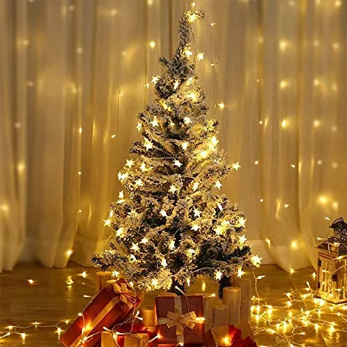 fizzytech 20 LED Star String Lights for Indoor Outdoor Home Party Decoration (Warm White, 3 m)