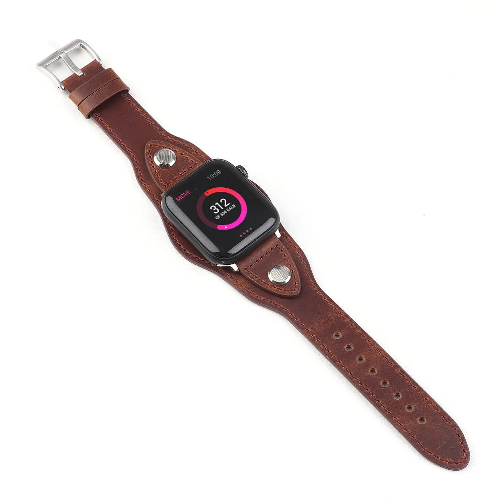 For Apple Watch Cuff Band Strap for iWatch Bracelet Wrist Leather Watchband