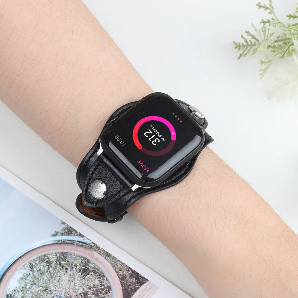For Apple Watch Cuff Band Strap for iWatch Bracelet Wrist Leather Watchband