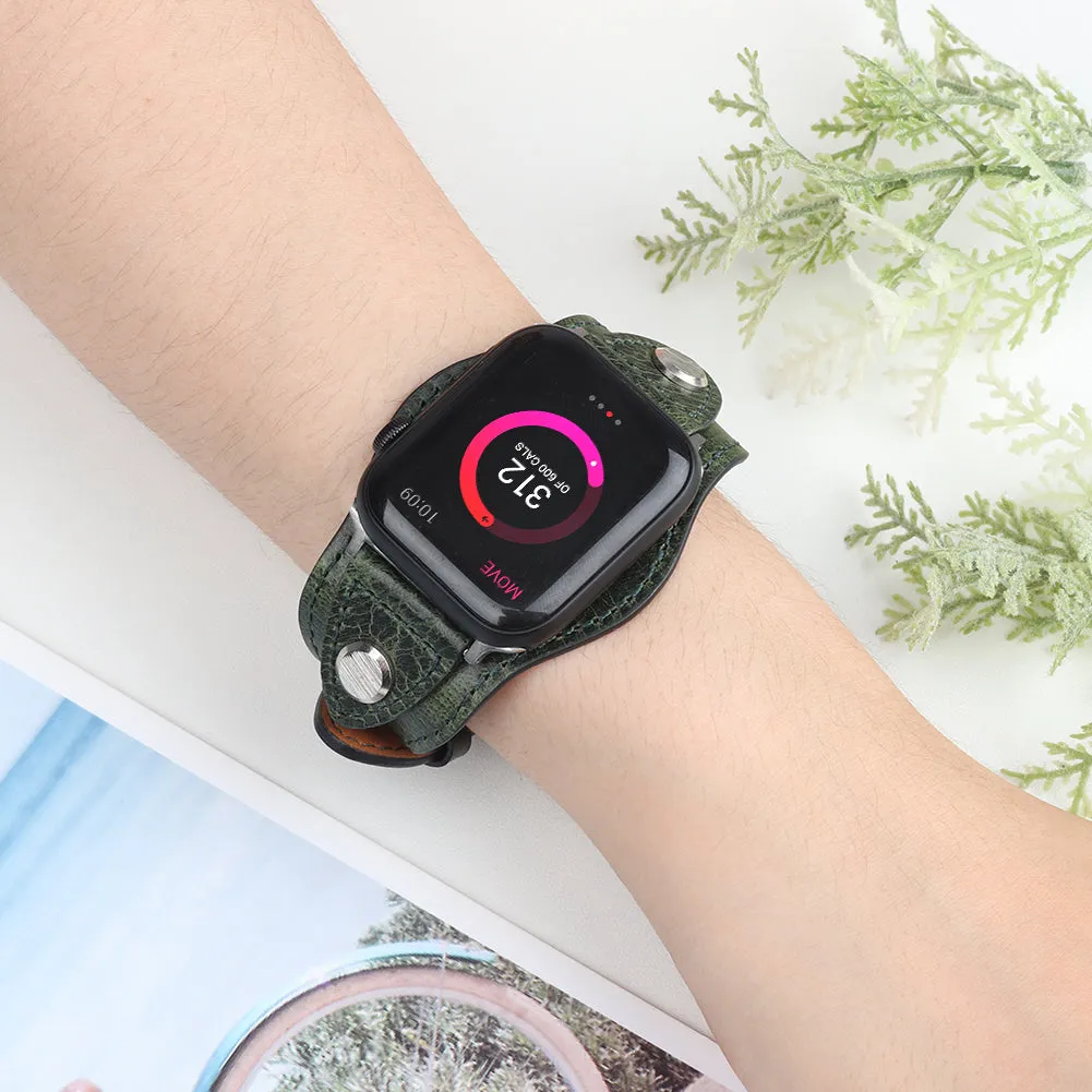 For Apple Watch Cuff Band Strap for iWatch Bracelet Wrist Leather Watchband