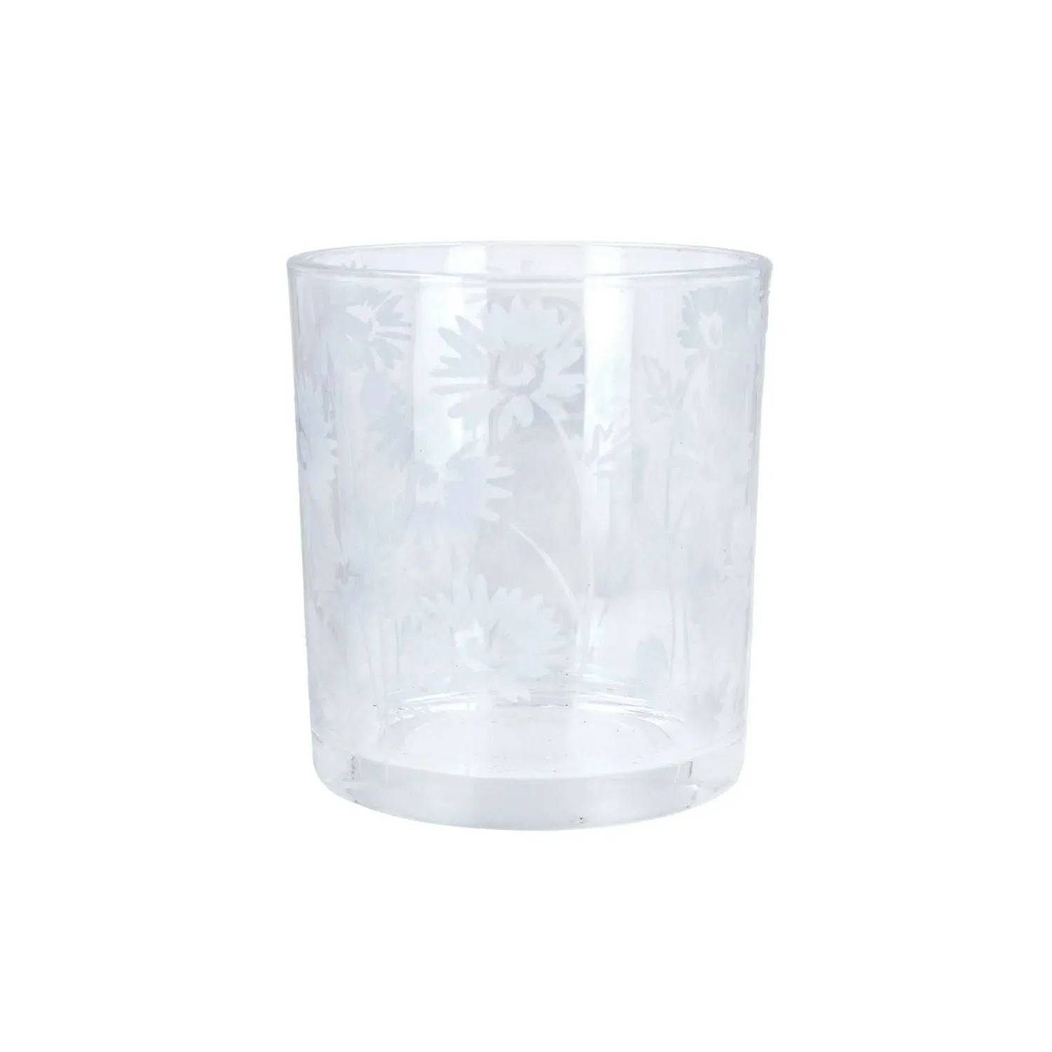 Gisela Graham 9cm Daisy Sandblasted Clear Glass Tumbler
