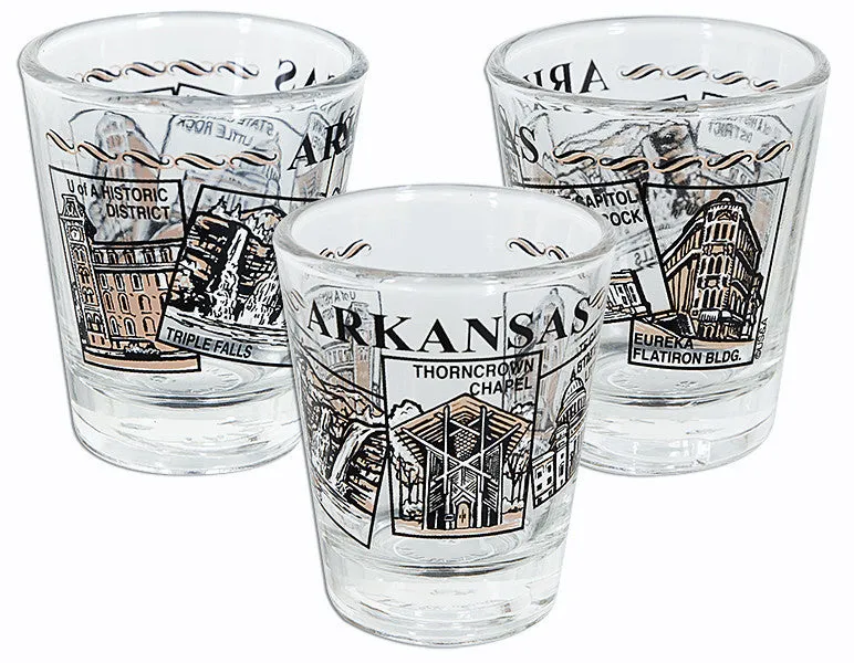 GLAR01 Shot Glass 5 Scenes Arkansas