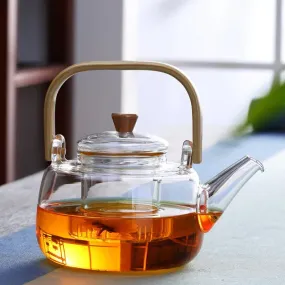 Glass Teapot Heat-Resistant Borosilicate Glass Teapot Boiling Teapot