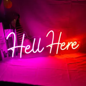 Halloween LED Neon Hell here Hell Entrance Sign Horror Atmosphere Lights