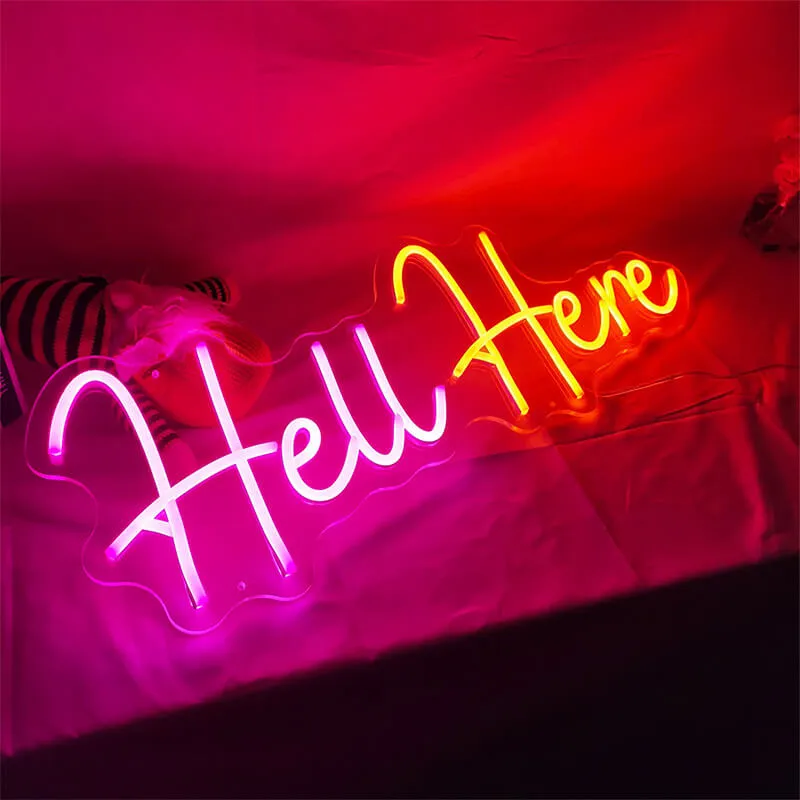 Halloween LED Neon Hell here Hell Entrance Sign Horror Atmosphere Lights