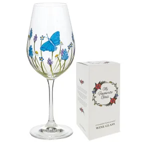 Jennifer McAteer 22cm Butterfly Garden Wine Glass