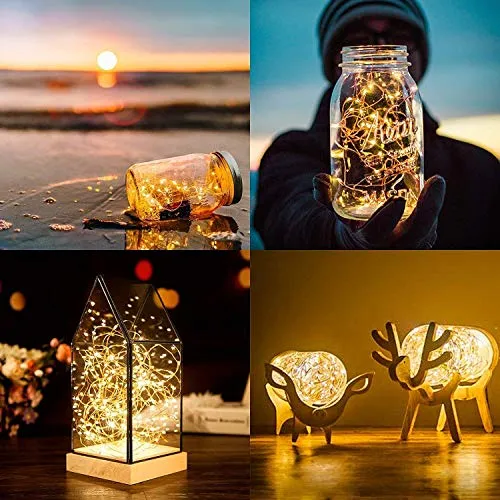 JNS WhOLESALE 3 m Battery Operated Silver 30 LED Decorative Strings Fairy Lights (Light Warm White Yellow)