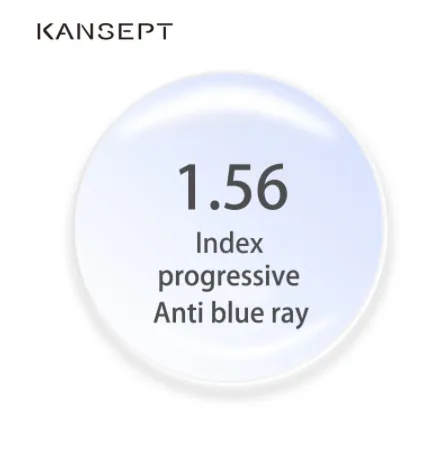 Kansept 1.56 Index Aspheric Anti Blue Progressive Lenses Color Clear