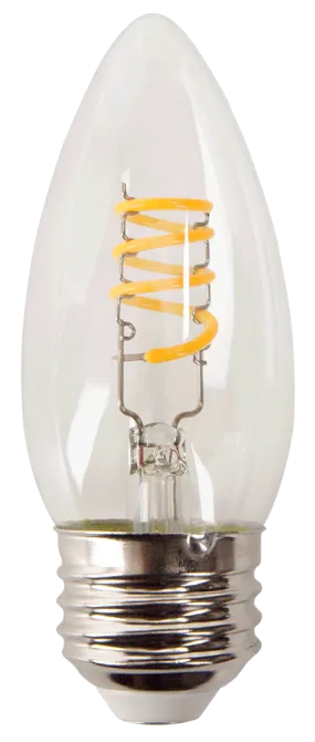 LED Antique Spiral Filament B10 Lamp - 3.8", 3W, 18K