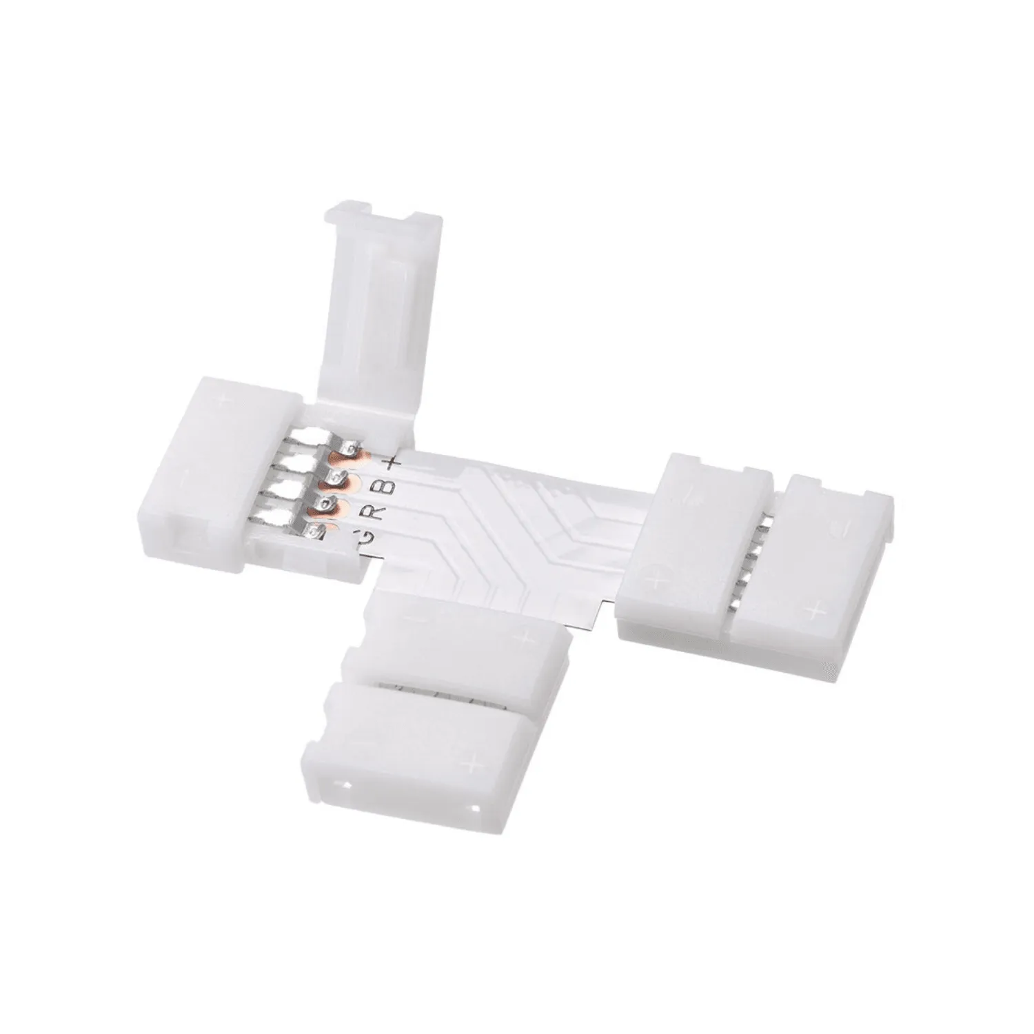 LED Strip Accessories 5pcs T-Shape PCB RGB Connectors 4 pin 10mm