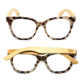 LILA GRACE IVORY TORTOISE -  Wooden Blue Light Blocking Magnifying Reader
