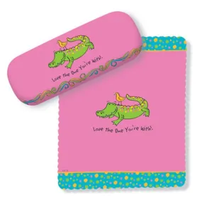 Love the One You're with, Alligator Design Glasses Hard Case & Lens Cloth