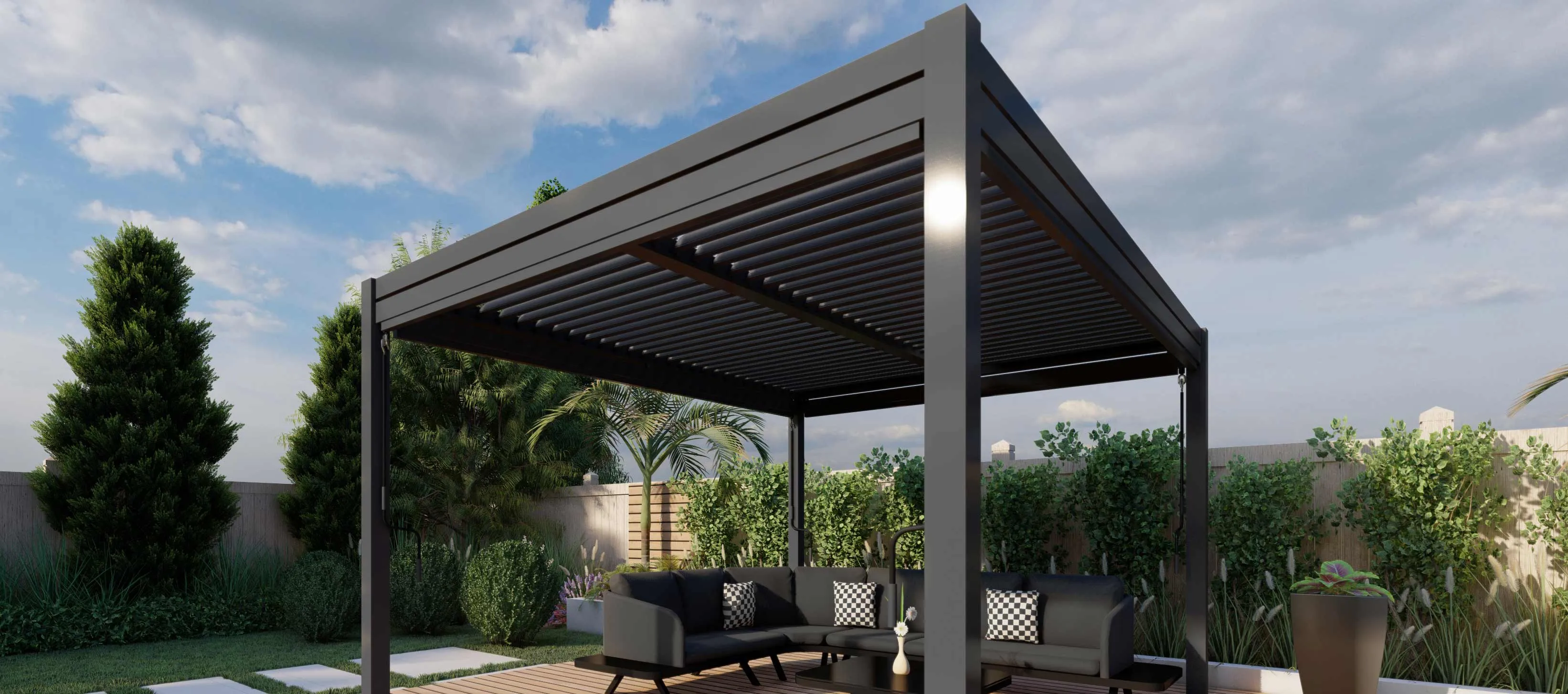 Maze Como 4m x 4m Pergola With 4 Drop Sides And LED Lighting
