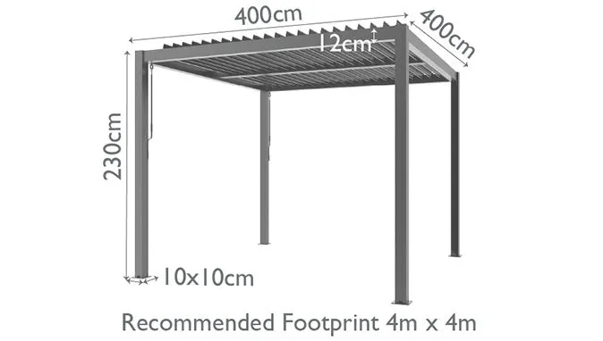 Maze Como 4m x 4m Pergola With 4 Drop Sides And LED Lighting