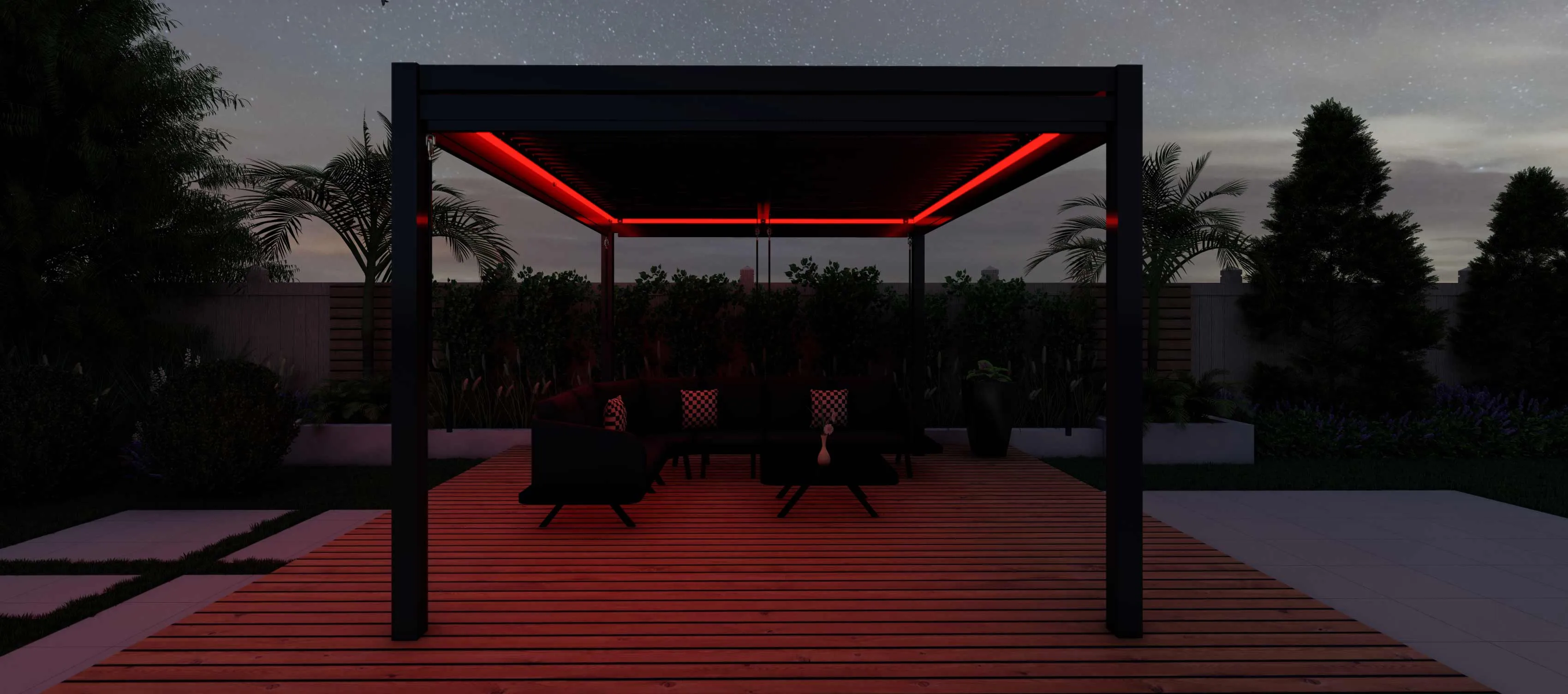 Maze Como 4m x 4m Pergola With 4 Drop Sides And LED Lighting