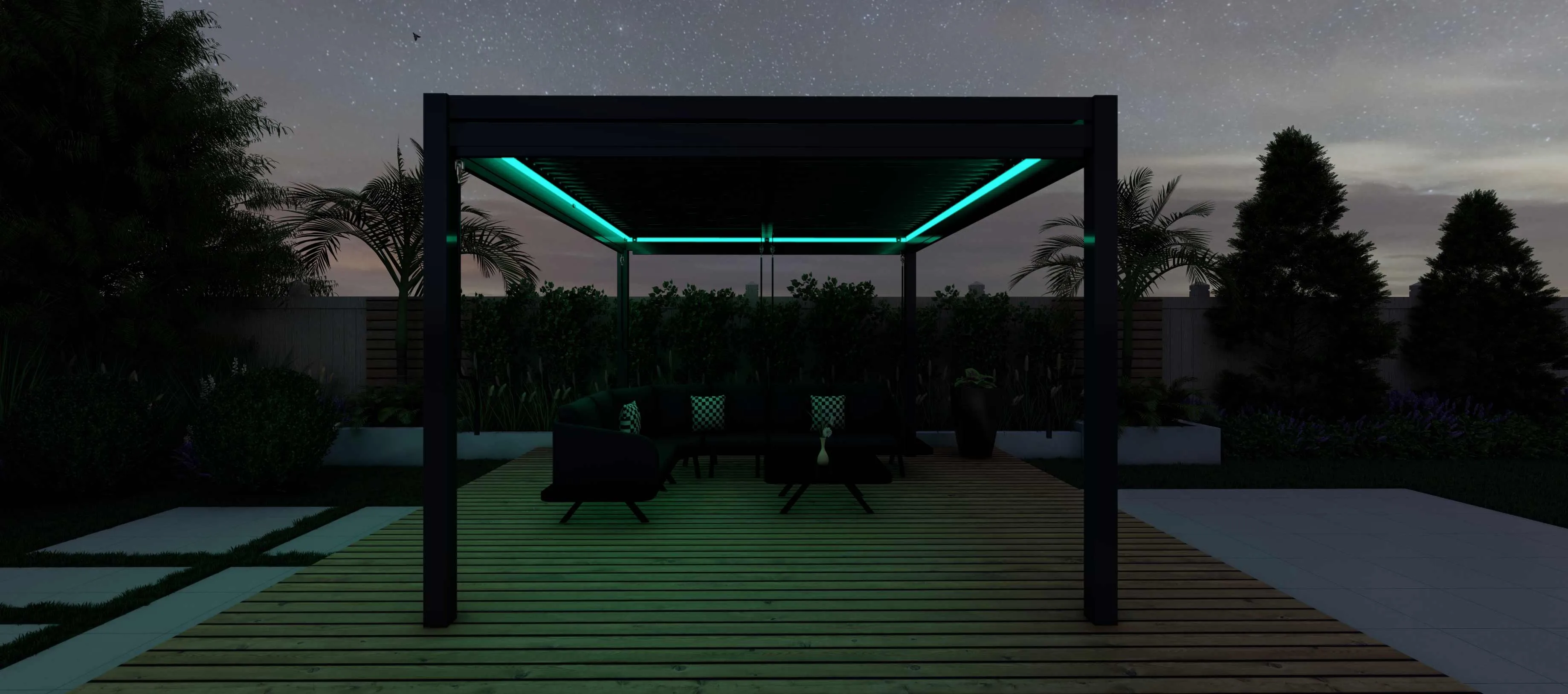 Maze Como 4m x 4m Pergola With 4 Drop Sides And LED Lighting