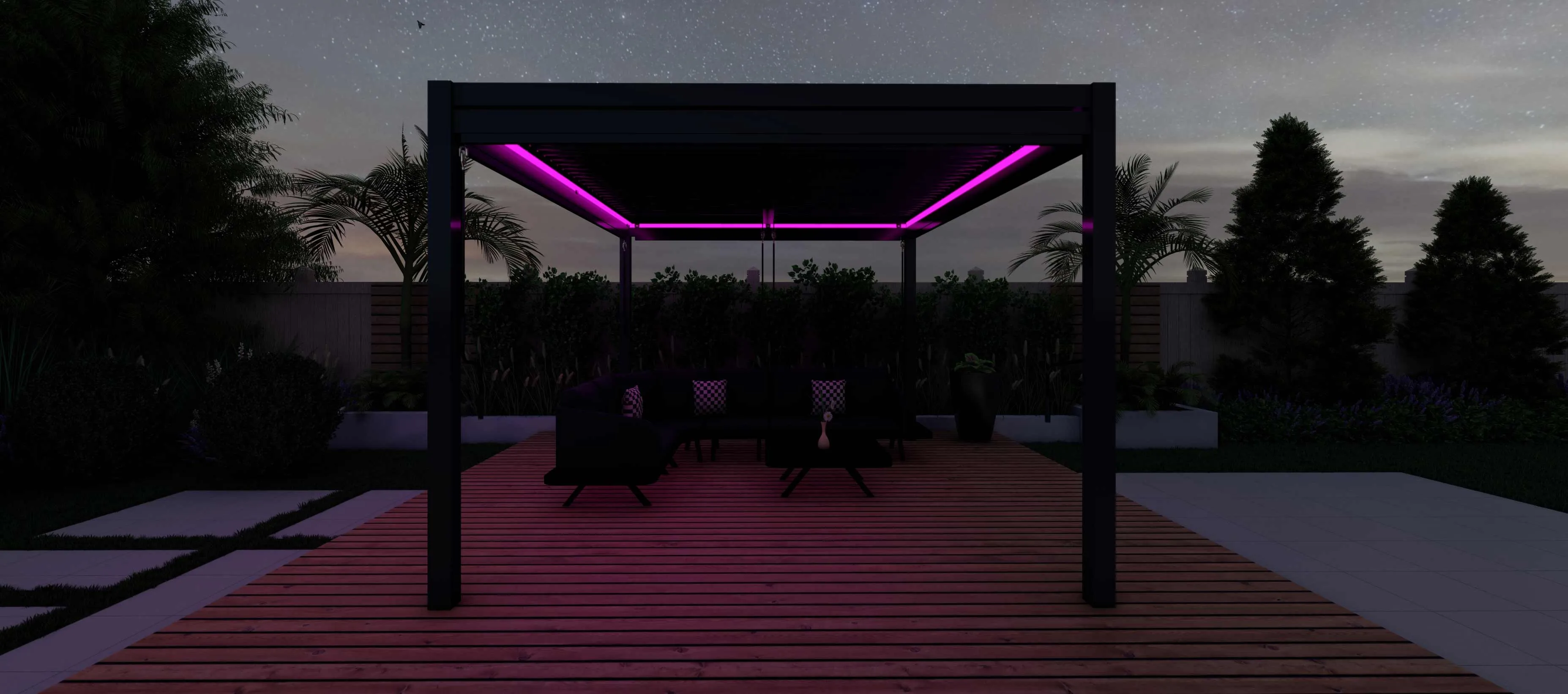 Maze Como 4m x 4m Pergola With 4 Drop Sides And LED Lighting
