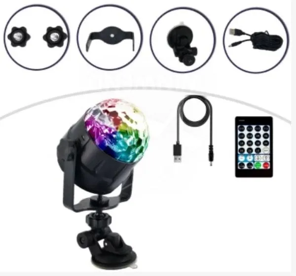Mood Light USB LED Disco Light with Suction Cup Mount - 4 Pieces Per Retail Ready Display 23575
