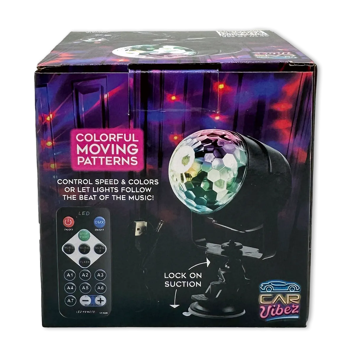 Mood Light USB LED Disco Light with Suction Cup Mount - 4 Pieces Per Retail Ready Display 23575