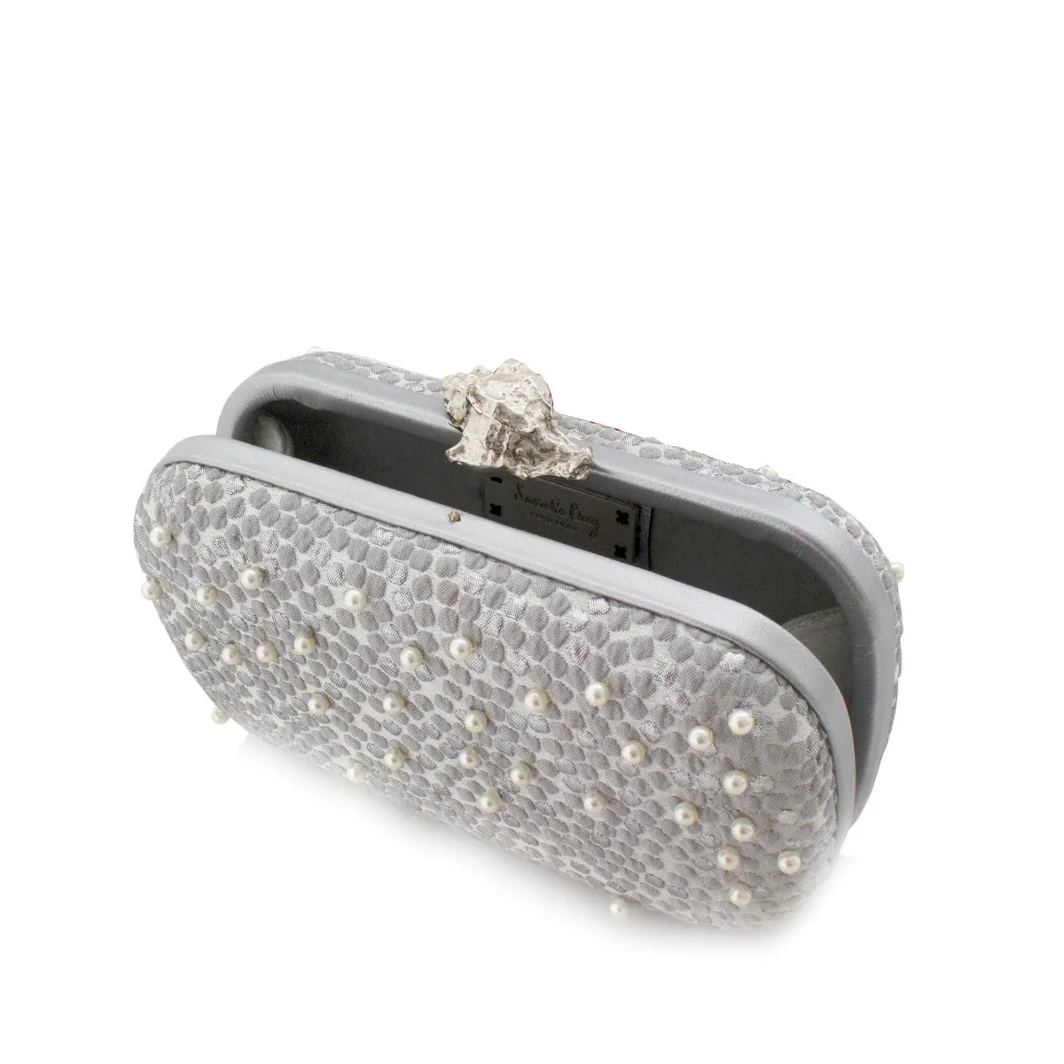 MUREX BUBBLES SILVER BOX CLUTCH