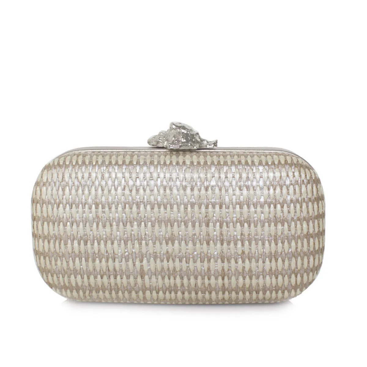 MUREX SILVER STRAW BOX CLUTCH