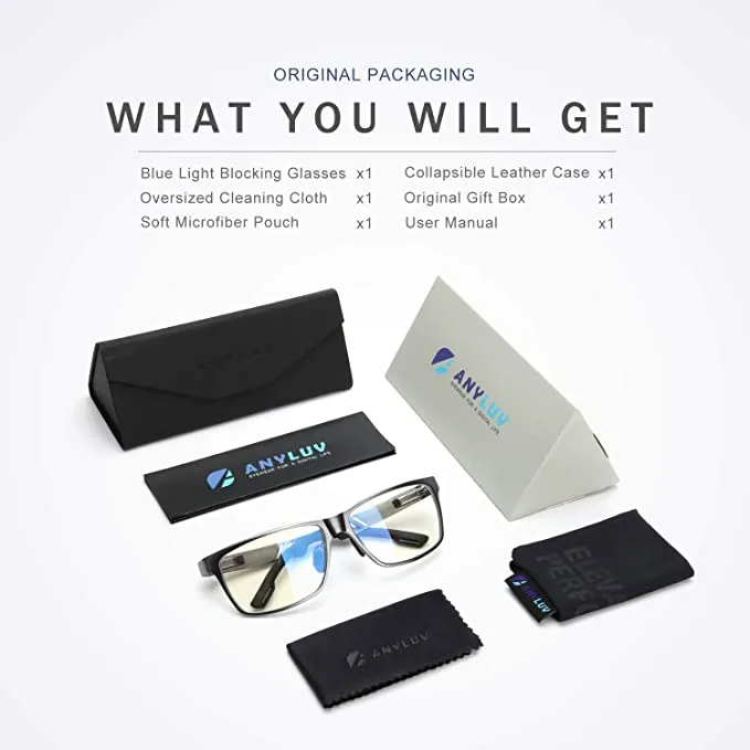 New in box! Blue Light Blocking Glasses Classic Semi Rimless Clear Lens Anti Eyestrain Computer Gaming Glasses for Men Women in Gunmetal Grey