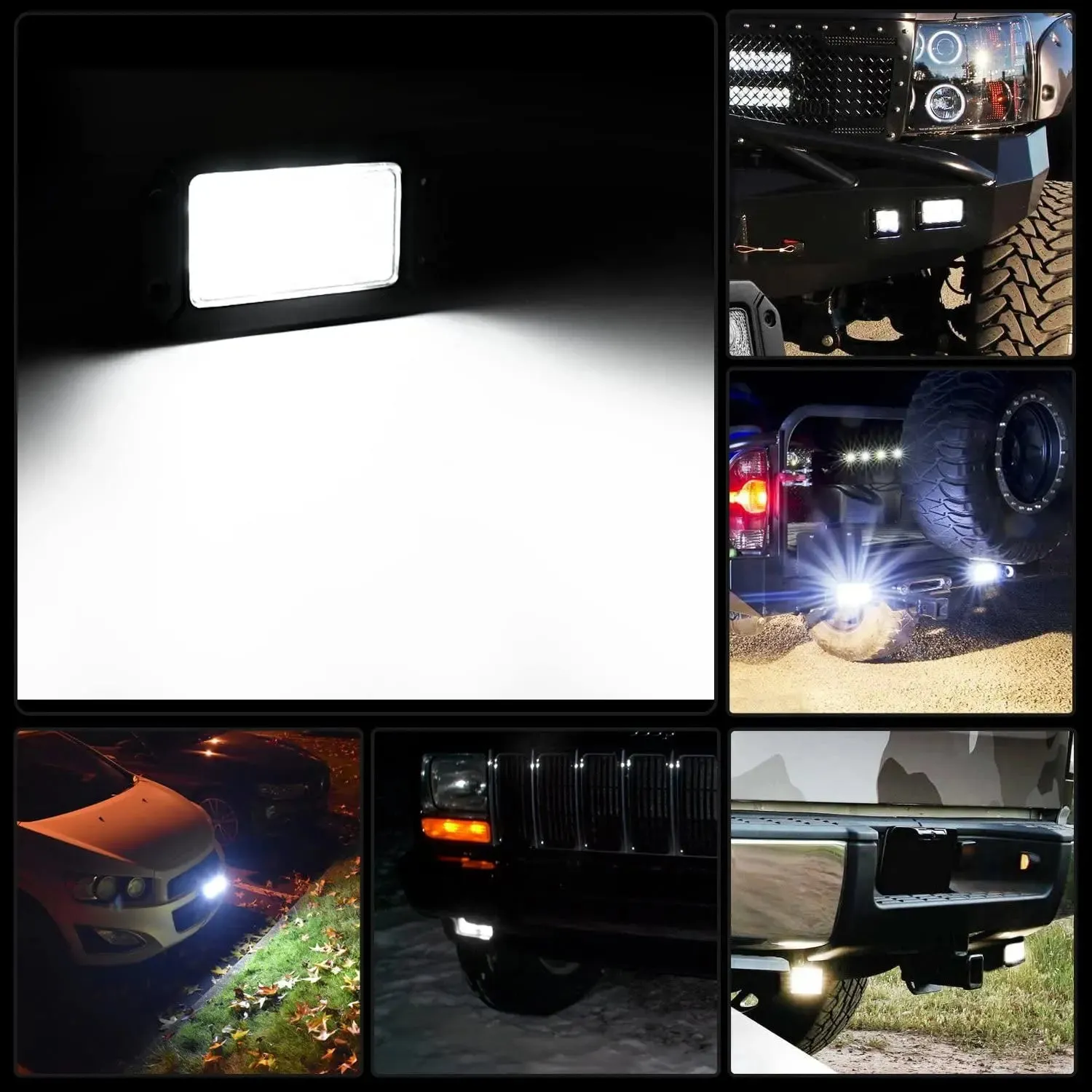 Offroad Truck Led Light Bar 2PCS 18w Flush Mount Spot Beam Roof Grille Bumper Hood Driving Fog Lights For Jeep UTV ATV Boat Pickup