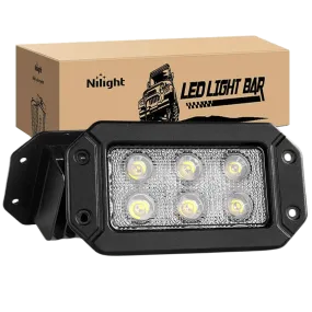 Offroad Truck Led Light Bar 2PCS 18w Flush Mount Spot Beam Roof Grille Bumper Hood Driving Fog Lights For Jeep UTV ATV Boat Pickup