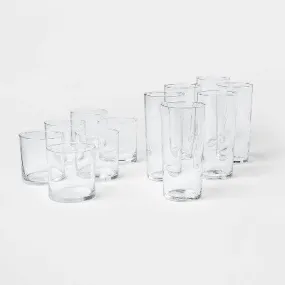 Open Box 12pc Glass Asheboro Double Old Fashion and Highball Glasses - Threshold