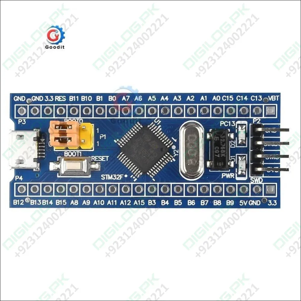 Original Blue Pill STM32f103C8T6 STM32F103 ARM Cortex-M3 Minimum System Development Board In Pakistan