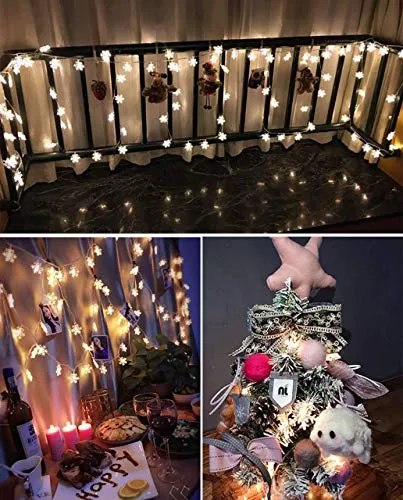 PESCA Snowflakes Light 40 LED with 6 m Length (Warm White)