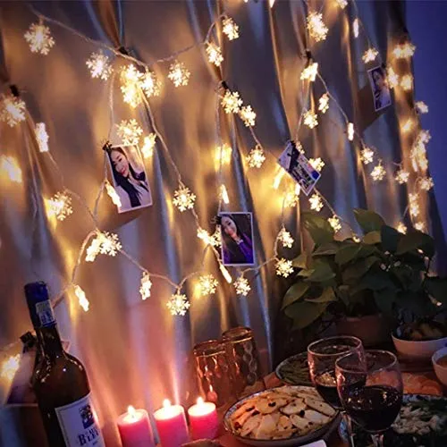 PESCA Snowflakes Light 40 LED with 6 m Length (Warm White)