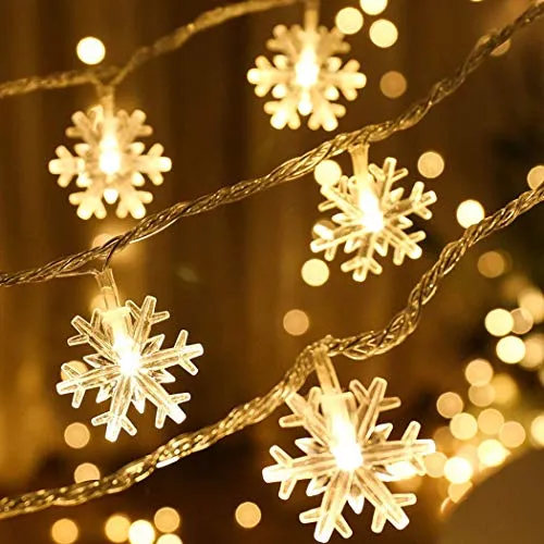 PESCA Snowflakes Light 40 LED with 6 m Length (Warm White)