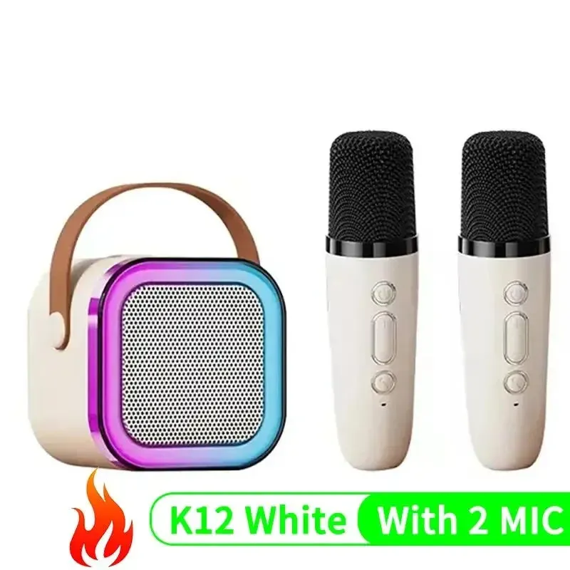 Portable Karaoke Machine Bluetooth 5.3 PA Speaker System with 2 Wireless Microphones Home Family Fun Singing Children's Gifts