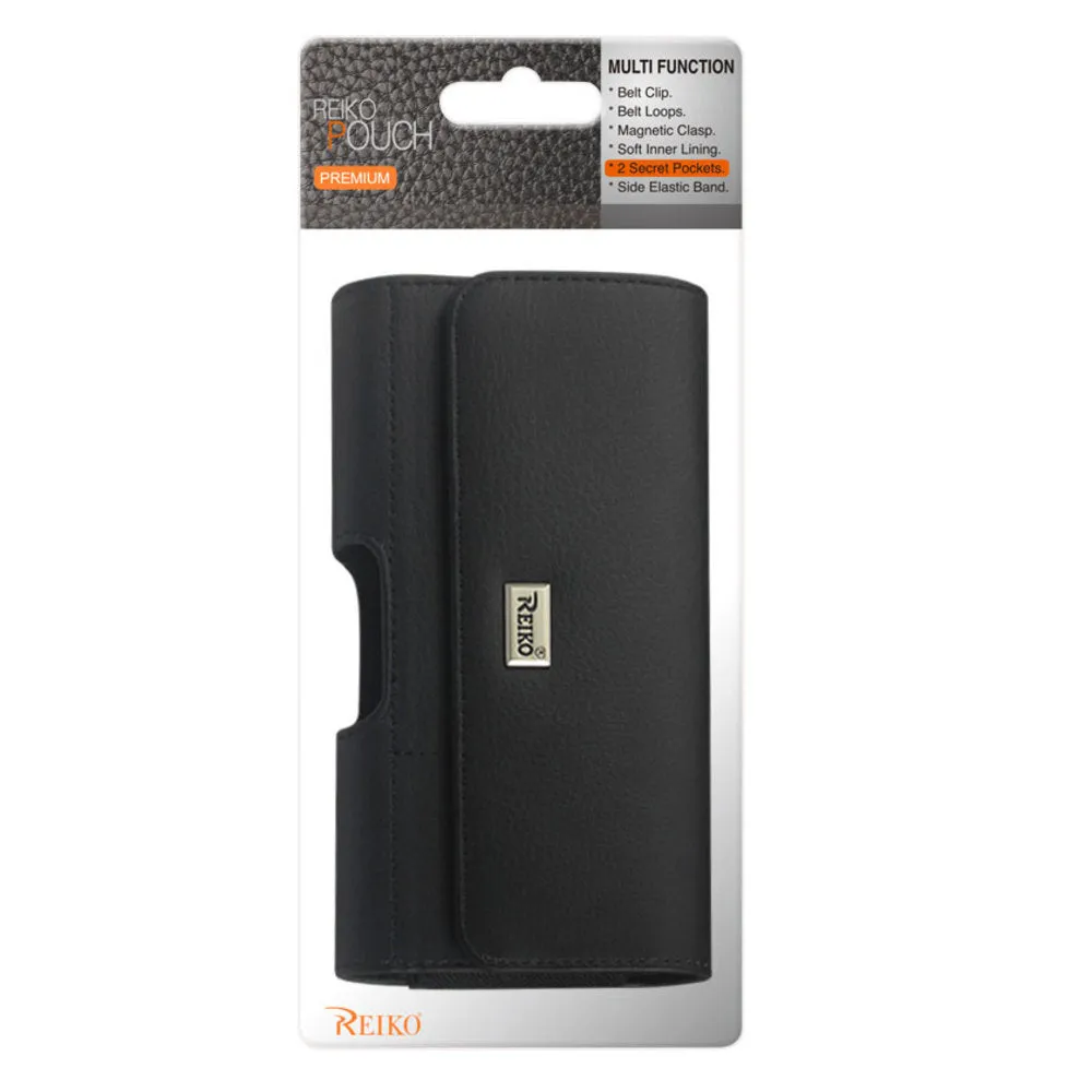 Reiko HORIZONTAL LEATHER POUCH SAMSUNG NOTE3/ N7100 SLIM-BLACK WITH CARD HOLDER INNER SIZE: 6.1X3.27X0.48INCH