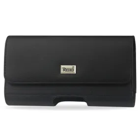 Reiko HORIZONTAL LEATHER POUCH SAMSUNG NOTE3/ N7100 SLIM-BLACK WITH CARD HOLDER INNER SIZE: 6.1X3.27X0.48INCH