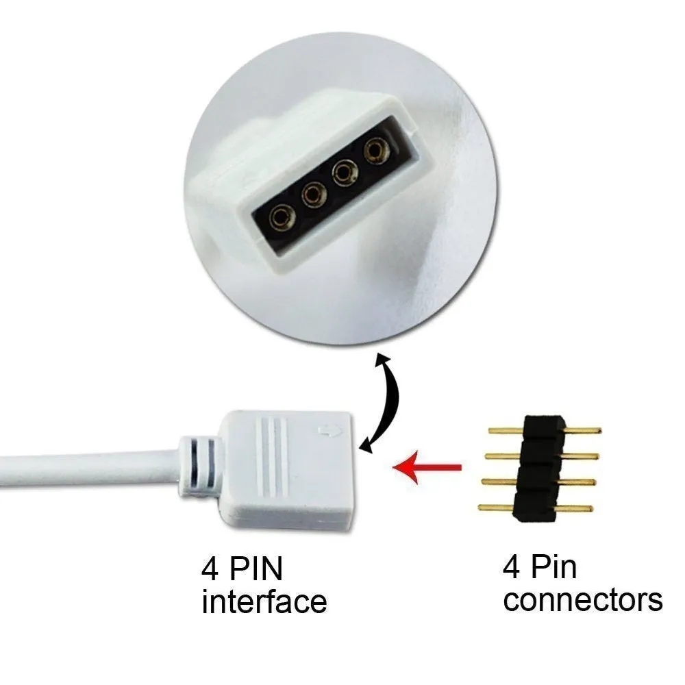 RGB LED Extension Cable with 4-Pin Connectors