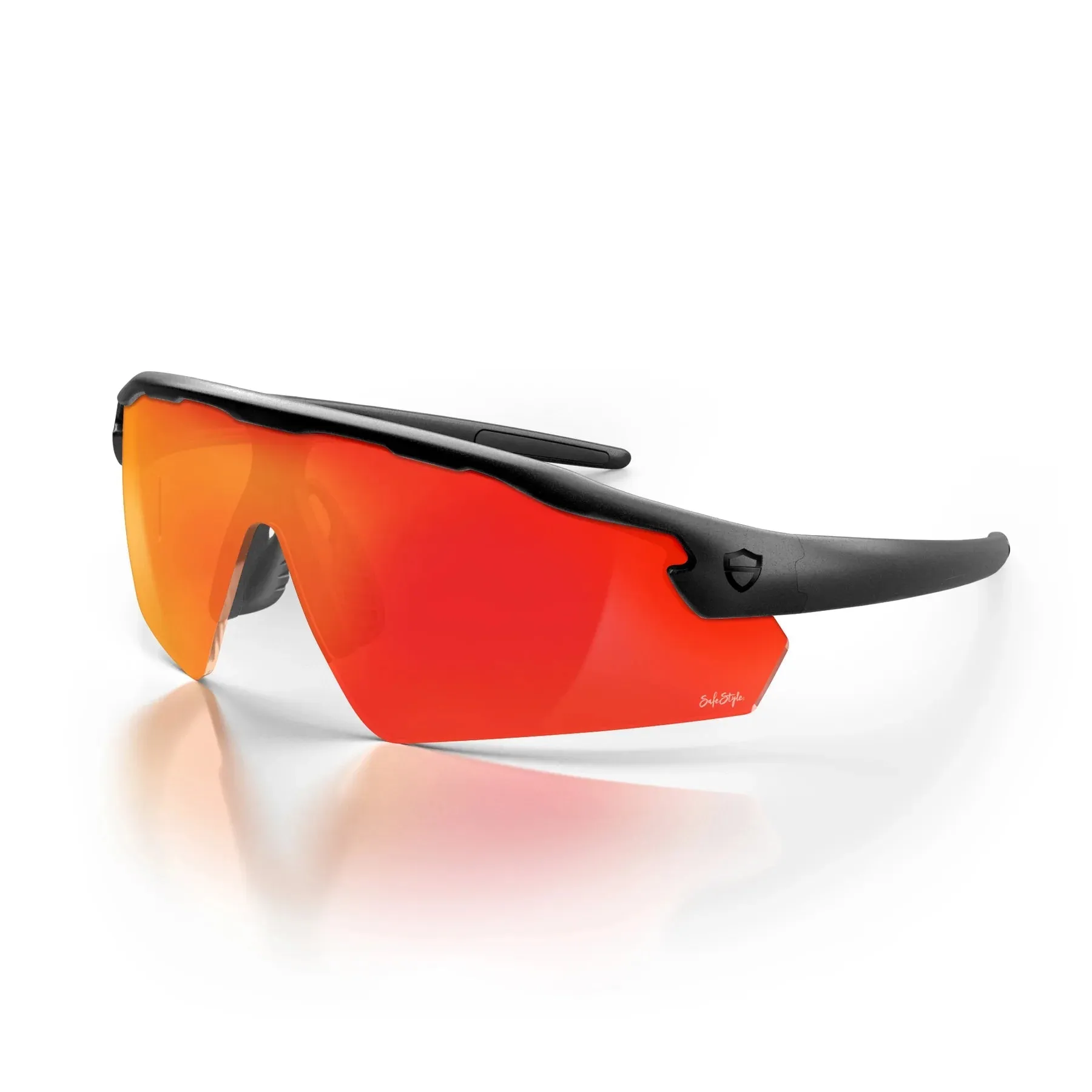SAFESTYLE PHANTOMS MATTE BLACK FRAME REFLECTORS RED LENS