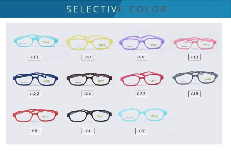Secg's Unisex Children's Full Rim Rectangle Tr 90 Titanium Eyeglasses Tr819