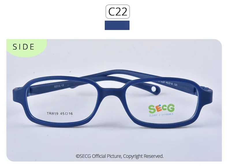Secg's Unisex Children's Full Rim Rectangle Tr 90 Titanium Eyeglasses Tr819