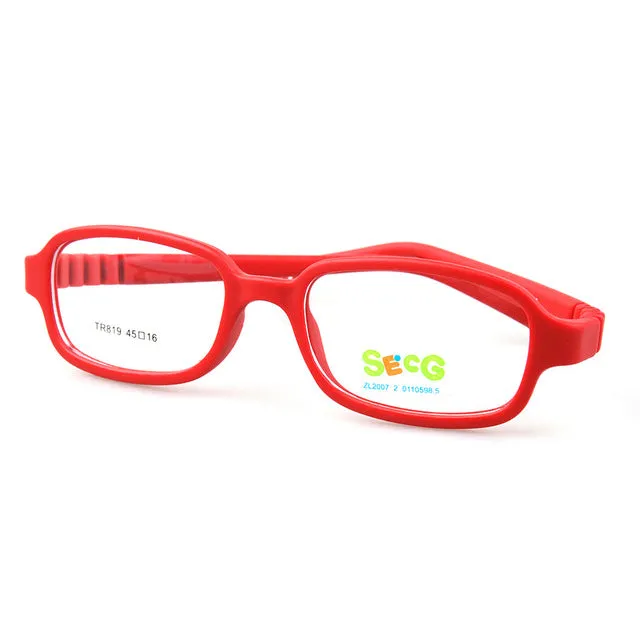 Secg's Unisex Children's Full Rim Rectangle Tr 90 Titanium Eyeglasses Tr819