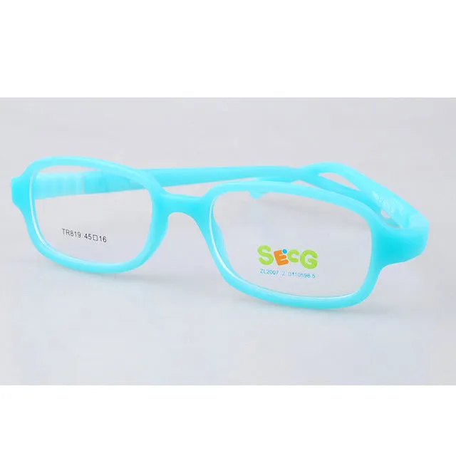 Secg's Unisex Children's Full Rim Rectangle Tr 90 Titanium Eyeglasses Tr819