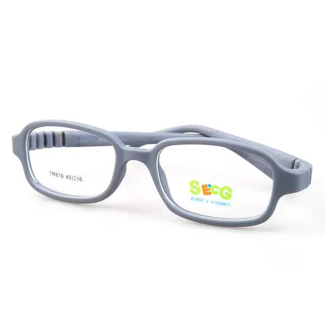 Secg's Unisex Children's Full Rim Rectangle Tr 90 Titanium Eyeglasses Tr819