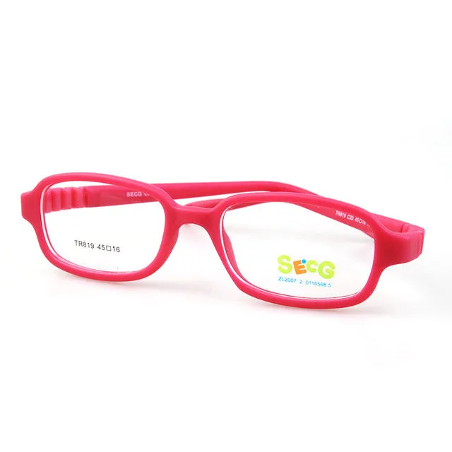 Secg's Unisex Children's Full Rim Rectangle Tr 90 Titanium Eyeglasses Tr819