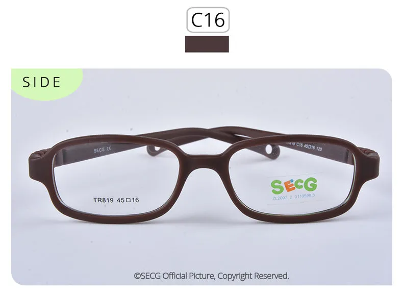 Secg's Unisex Children's Full Rim Rectangle Tr 90 Titanium Eyeglasses Tr819