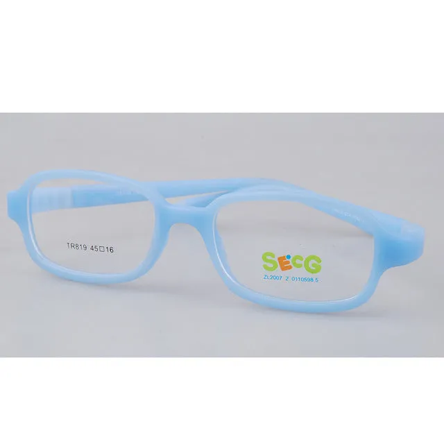 Secg's Unisex Children's Full Rim Rectangle Tr 90 Titanium Eyeglasses Tr819